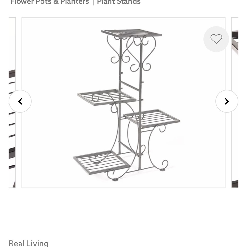 NIB New Real Living Black 4 Tier Plant Stand